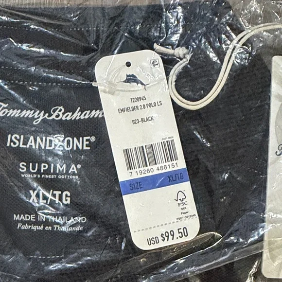 Tommy Bahama Black “Emfielder 2.0 Polo LS - Picture 2 of 4